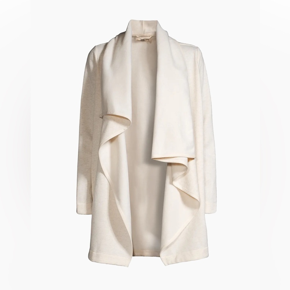UGG Womans Janni Fleece Blanket Cardigan Size XS in Ivory, Soft Cotton Blend - Picture 6 of 16